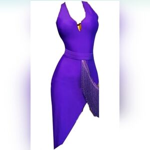 Elegant Asymmetrical Purple Dress